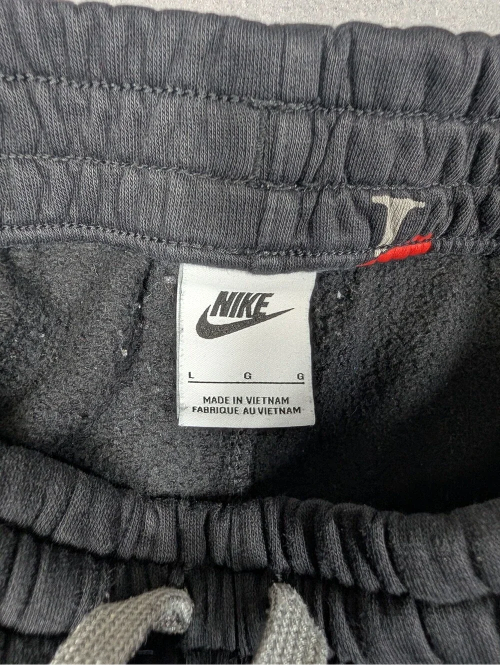 Nike Boys Hoodie M Joggers L Black Red All Over Logo Swoosh Tracksuit Set Fleece